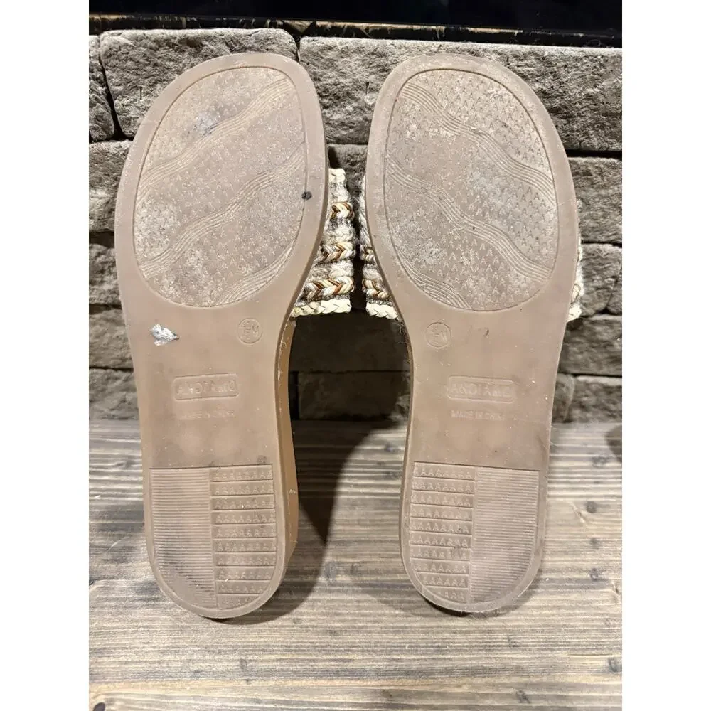 Women’s Andiamo Flat Slides Boho Hemp Braid Size 7.5 M. - Picture 6 of 8